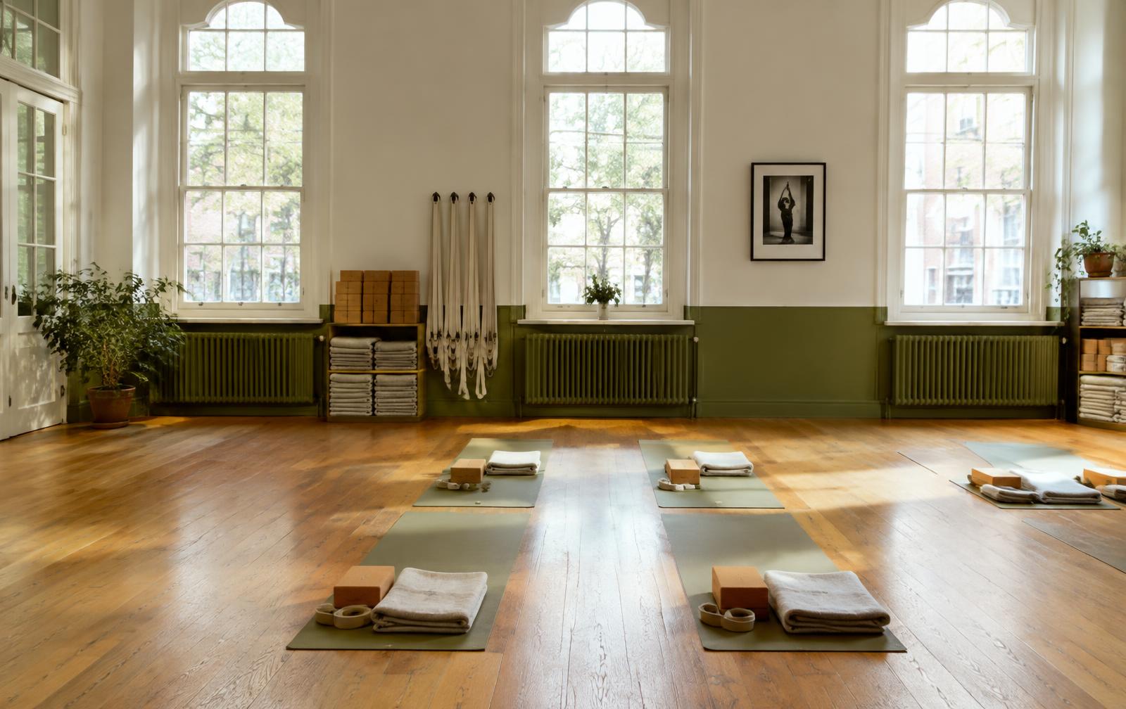 De lichte yogazaal van Yogastudio Breda